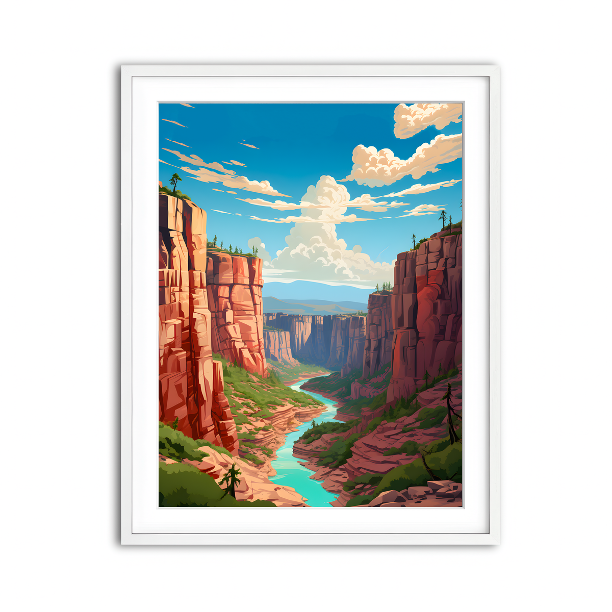Framed Print 3x4 White