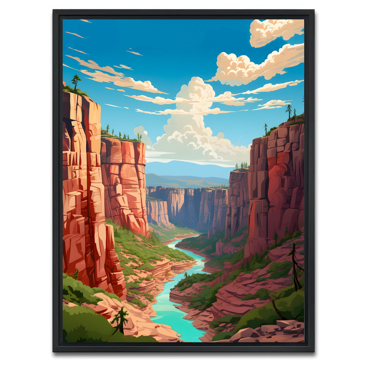 AUTO-MOCKUP WHITE | Grand Canyon - Arizona | 1 Piece | Black Framed Canvas | group=3x4
