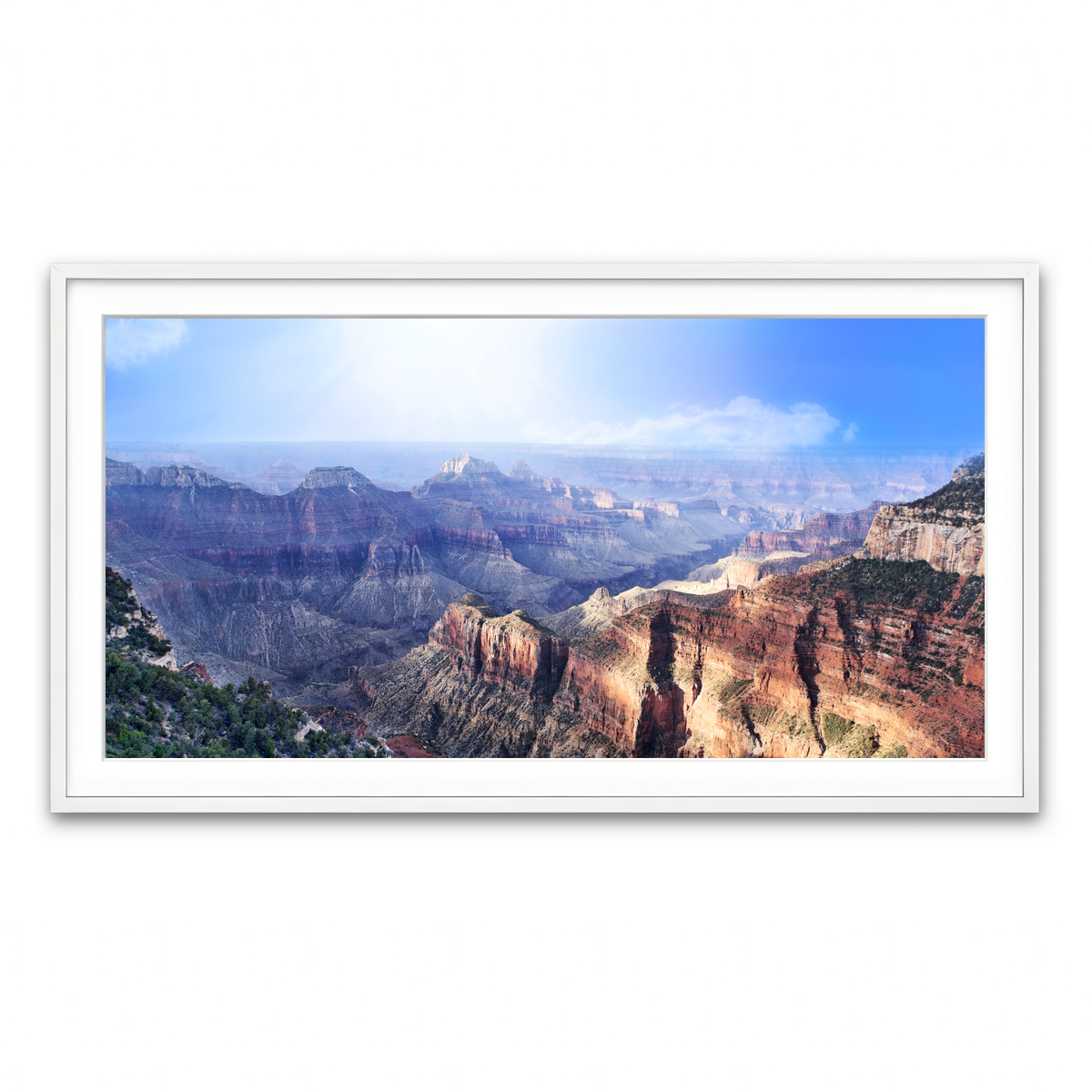 Framed Print 2x1 White