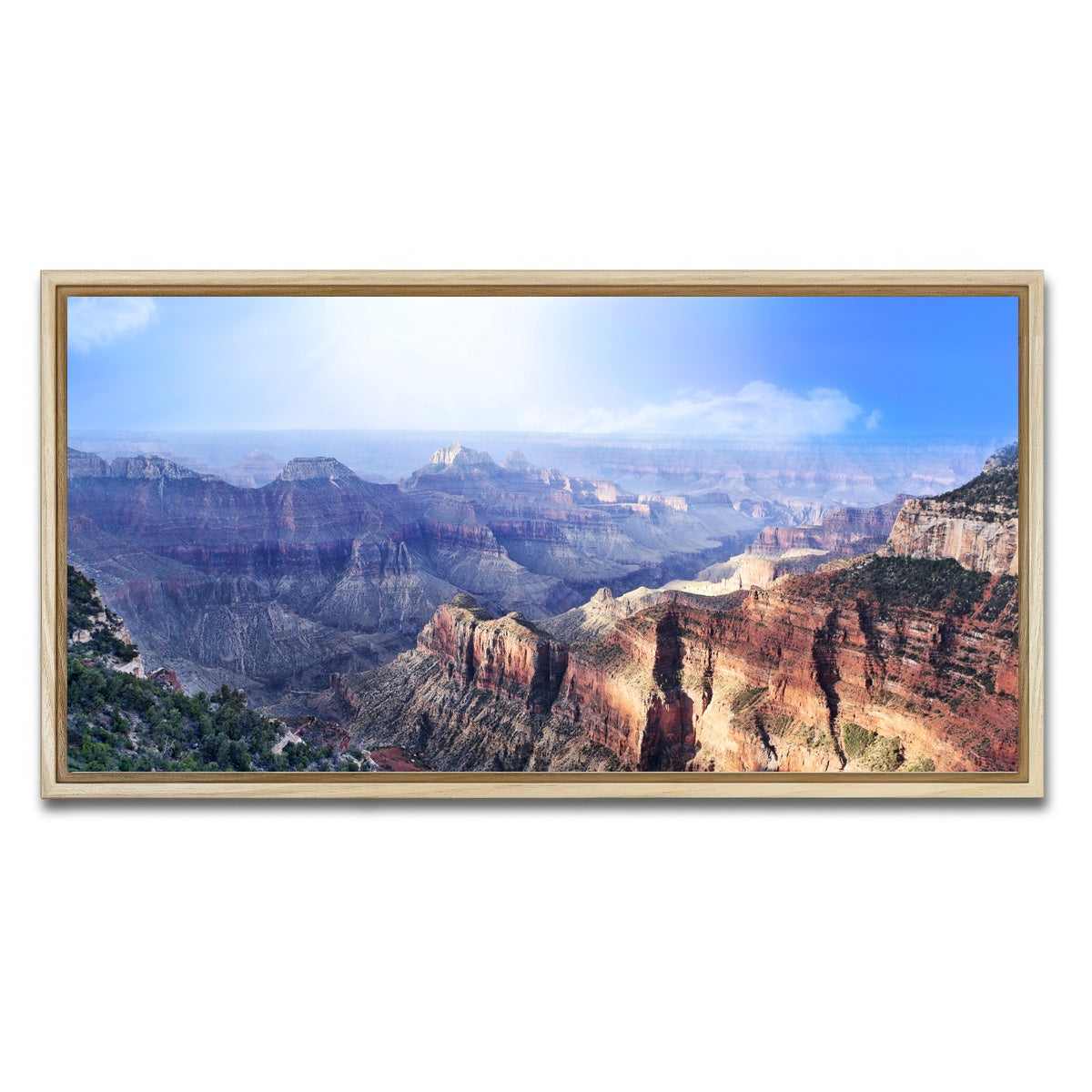 AUTO-MOCKUP WHITE | Grand Canyon Looking From The North Rim | 1 Piece | Natural Framed Canvas | group=2x1