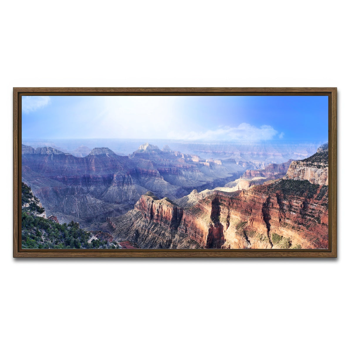 AUTO-MOCKUP WHITE | Grand Canyon Looking From The North Rim | 1 Piece | Walnut Framed Canvas | group=2x1