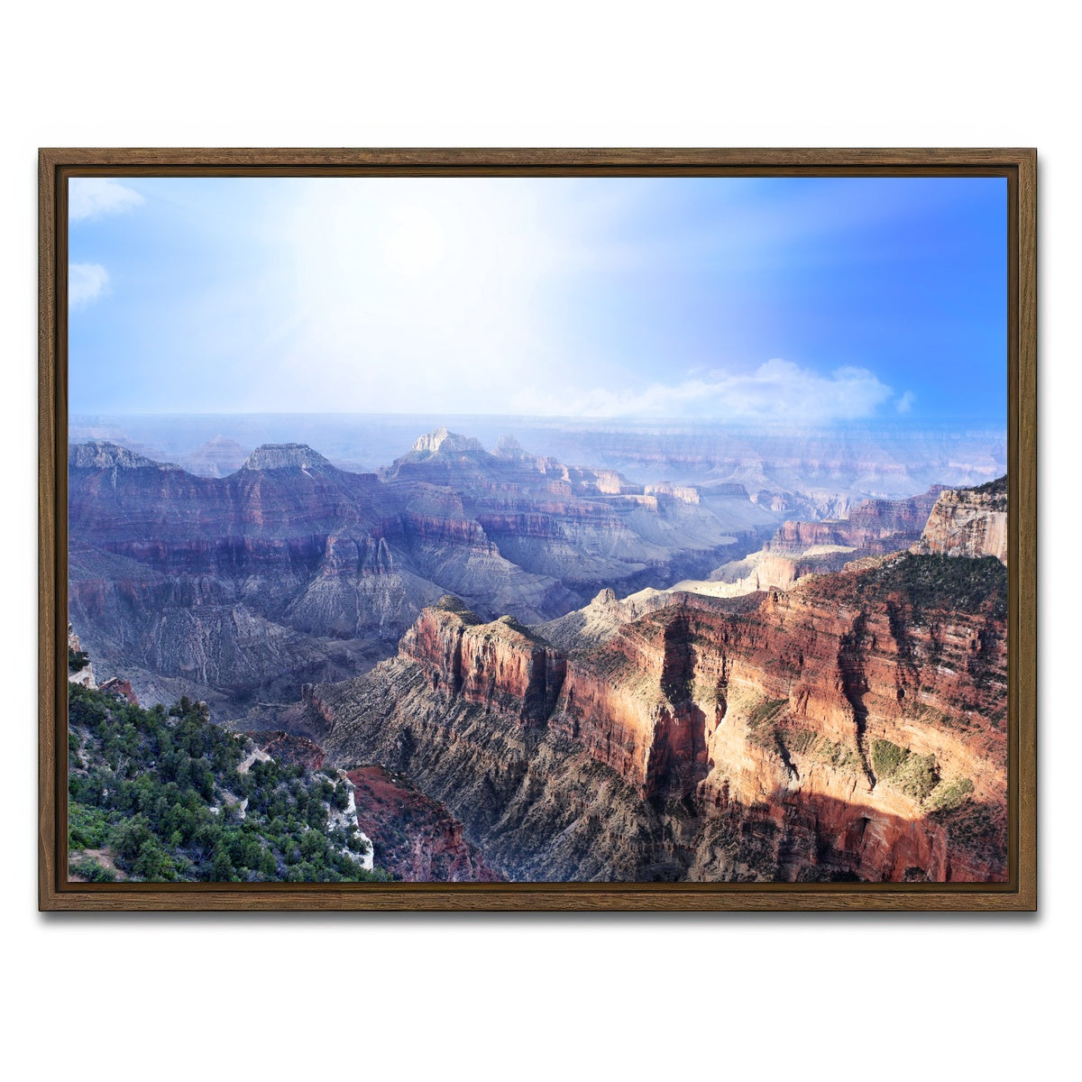 AUTO-MOCKUP WHITE | Grand Canyon Looking From The North Rim | 1 Piece | Walnut Framed Canvas | group=4x3