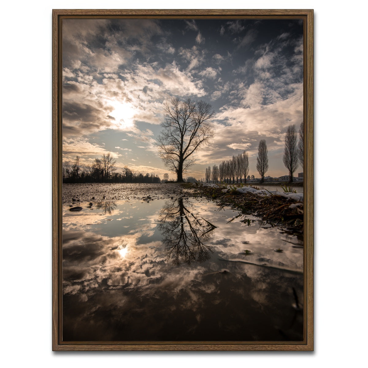AUTO-MOCKUP WHITE | Grand Reflections | 1 Piece | Walnut Framed Canvas | group=3x4