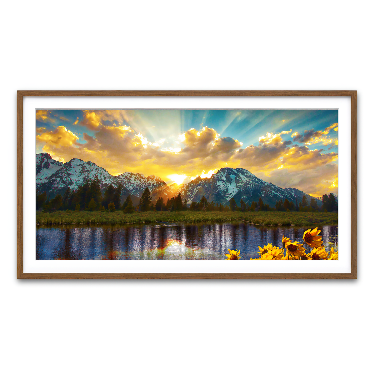 Framed Print 2x1 Walnut