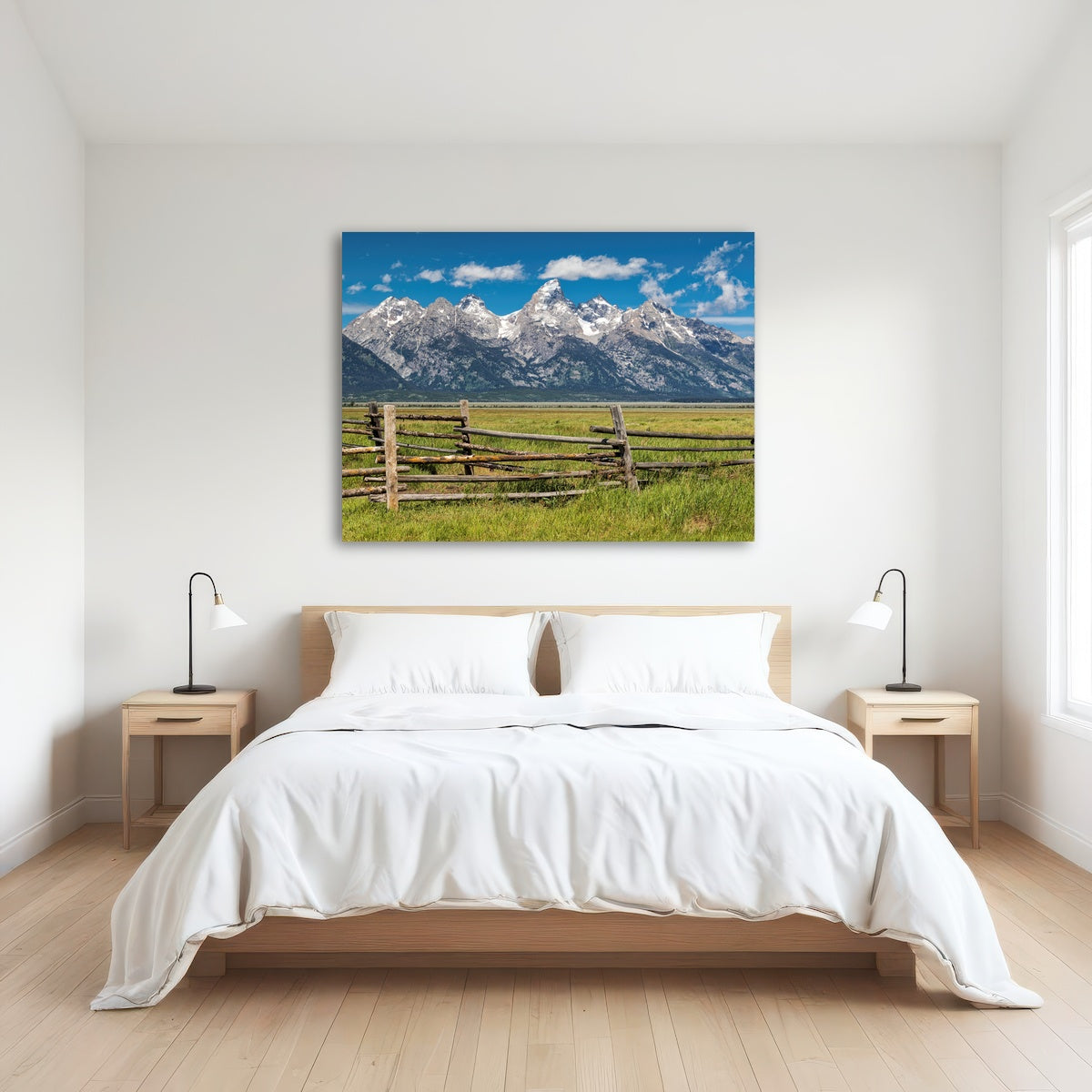 AUTO-MOCKUP ROOM | Grand Tetons and corral fence