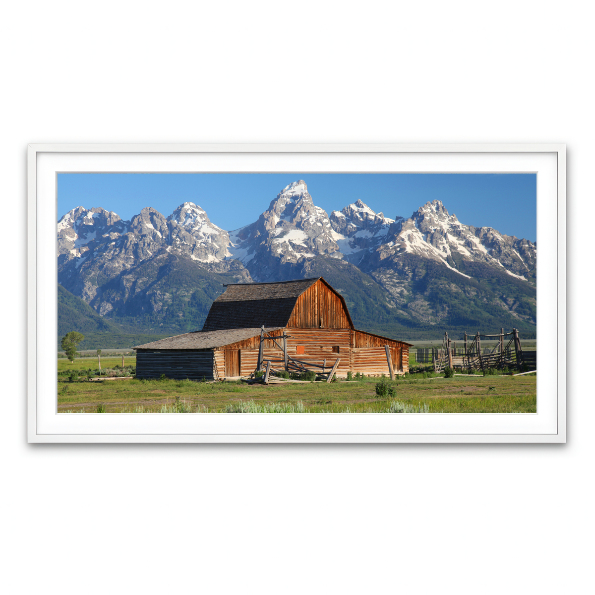 Framed Print 2x1 White