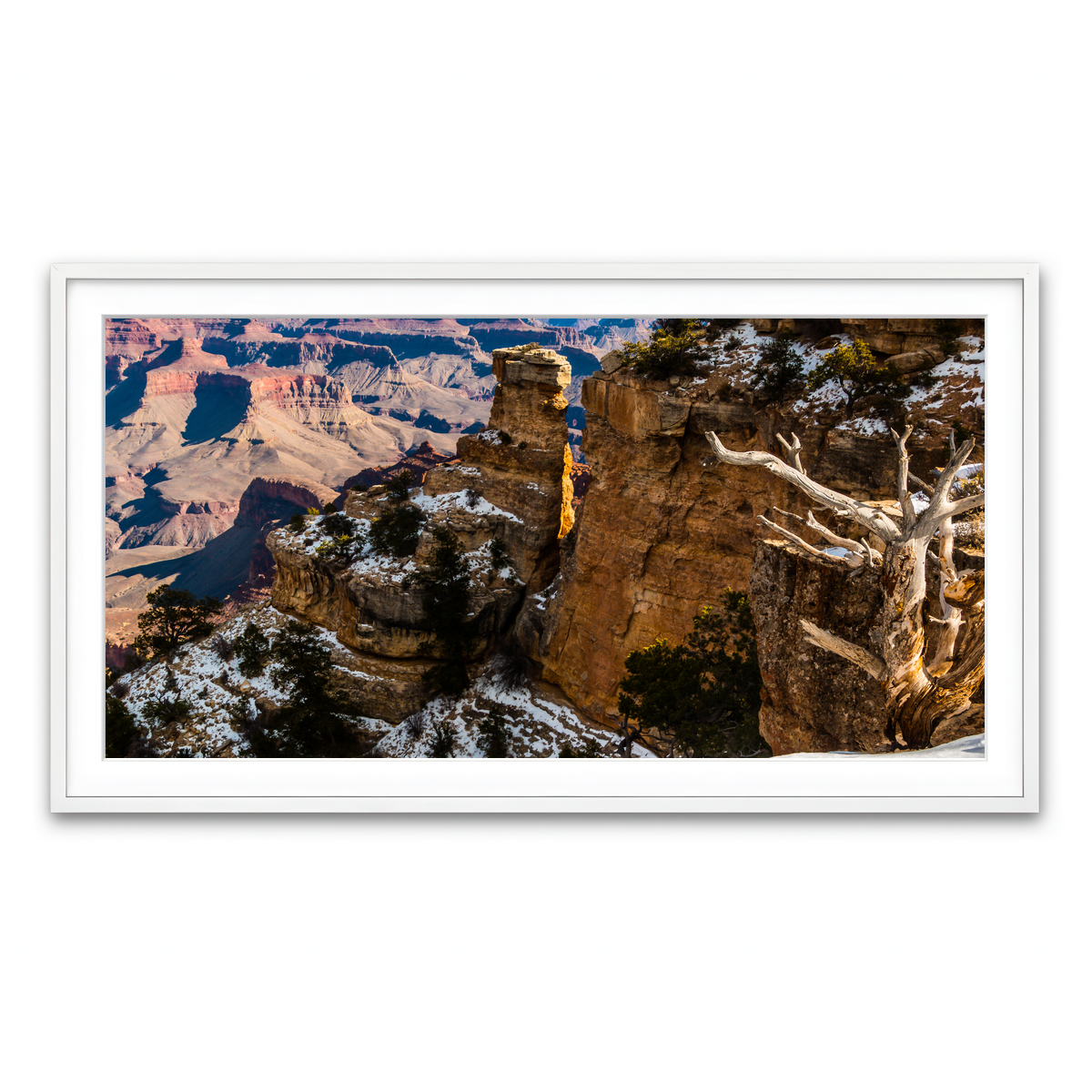 Framed Print 2x1 White