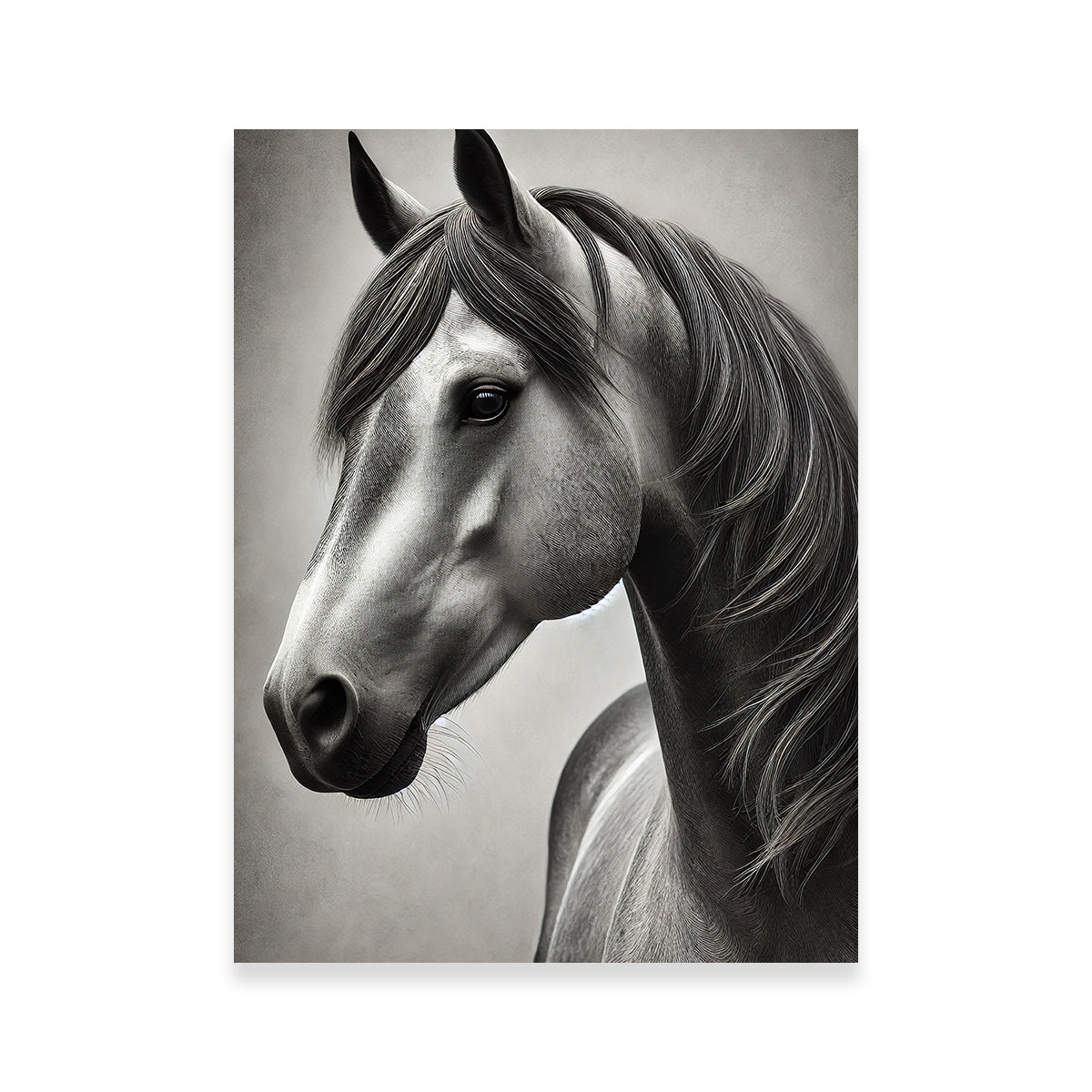 Grayscale Quarter Horse Wall Art