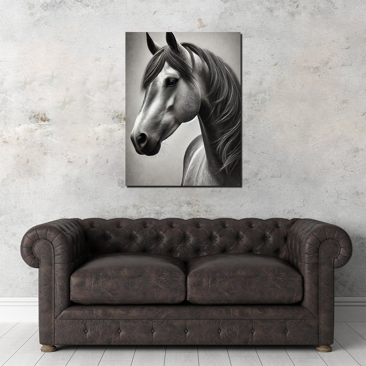 Grayscale Quarter Horse Wall Art