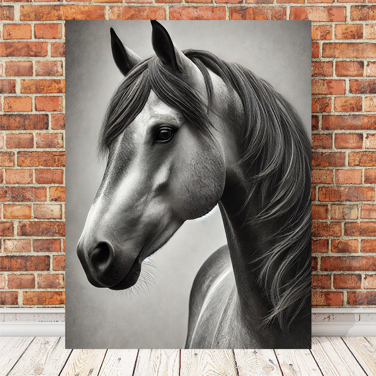 Grayscale Quarter Horse Wall Art