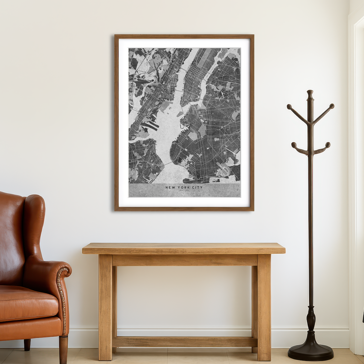 AUTO-MOCKUP ROOM | Grayscale New York City Wall Art