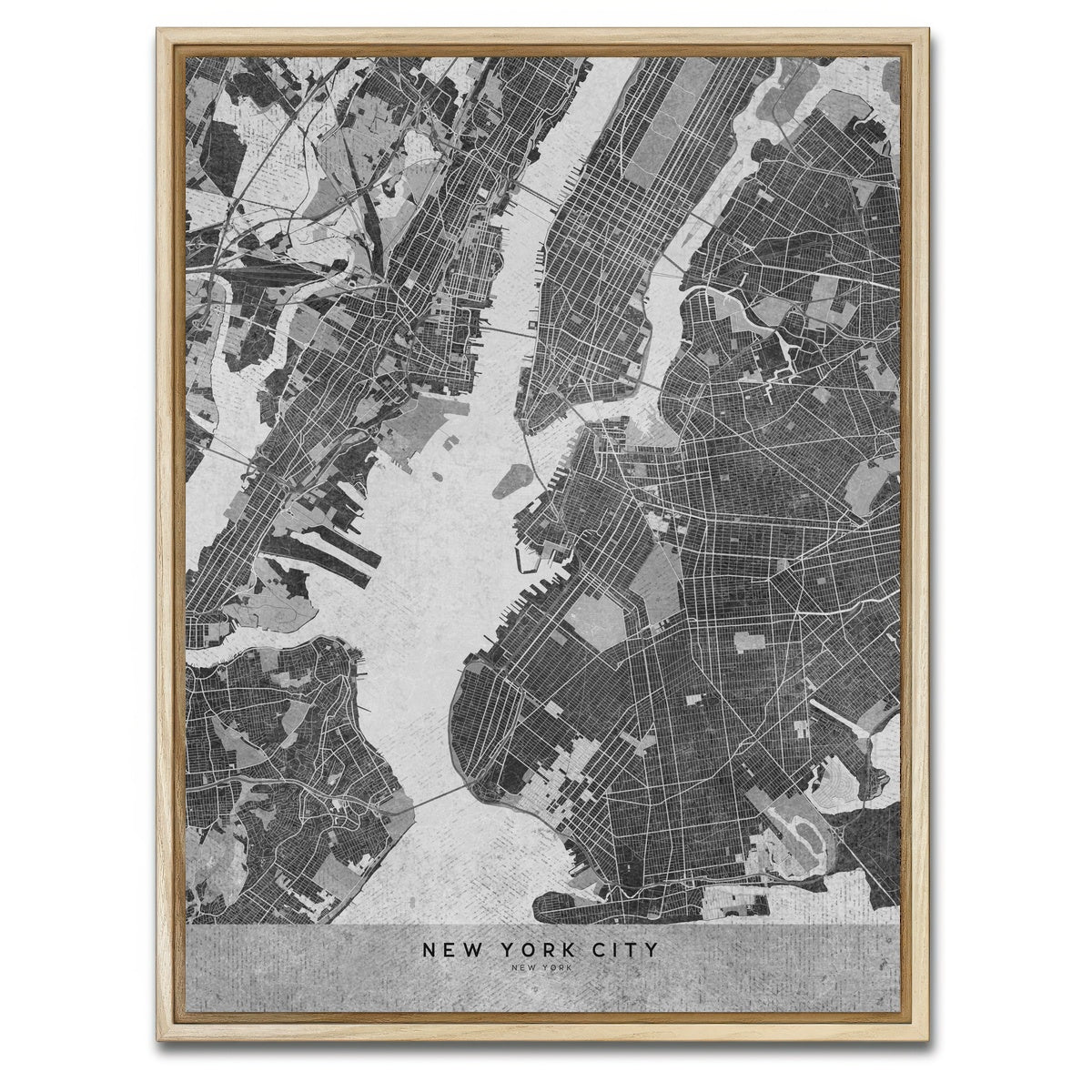 AUTO-MOCKUP WHITE | Grayscale New York City | 1 Piece | Natural Framed Canvas | group=3x4