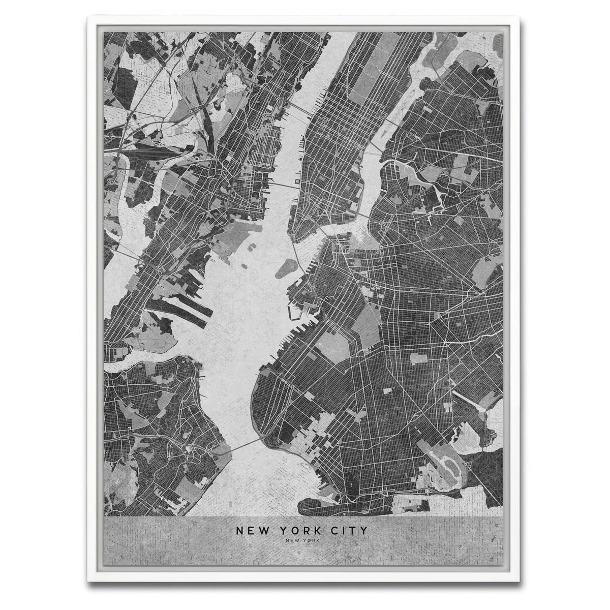 AUTO-MOCKUP WHITE | Grayscale New York City | 1 Piece | White Framed Canvas | group=3x4