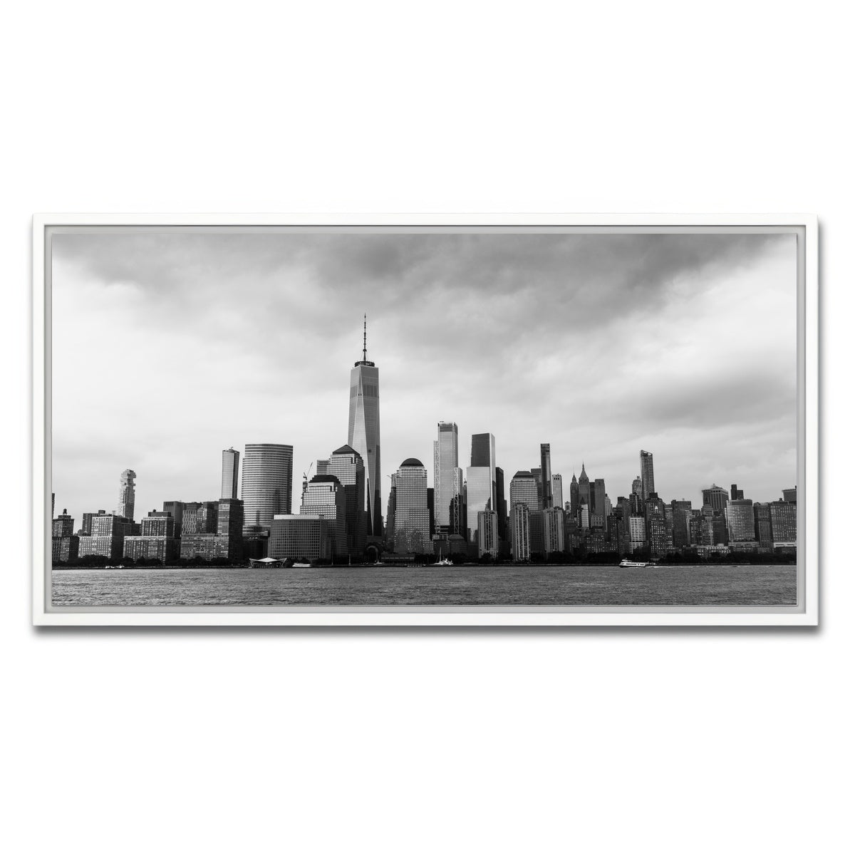 AUTO-MOCKUP WHITE | Grayscale New York | 1 Piece | White Framed Canvas | group=2x1