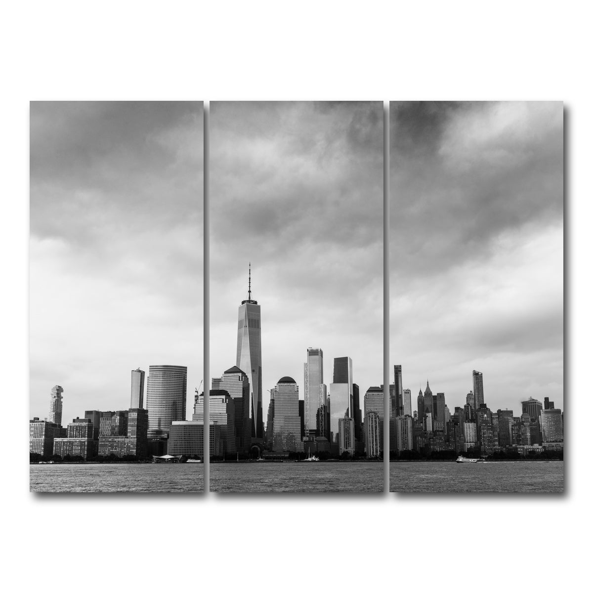 AUTO-MOCKUP WHITE | Grayscale New York | 3 Piece | Gallery Wrap Canvas | group=8x18