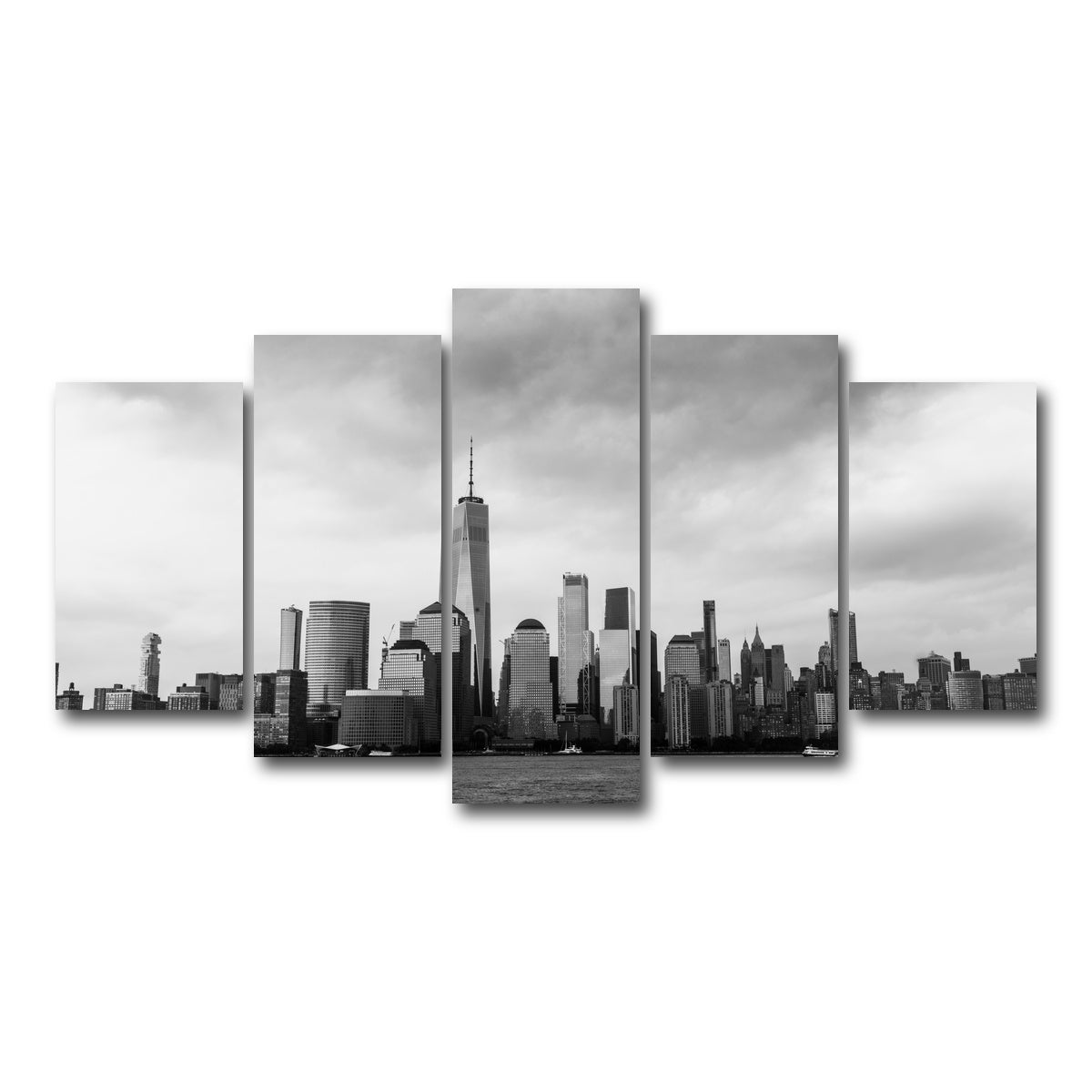 AUTO-MOCKUP WHITE | Grayscale New York | 5 Piece | Gallery Wrap Canvas | group=5_normal