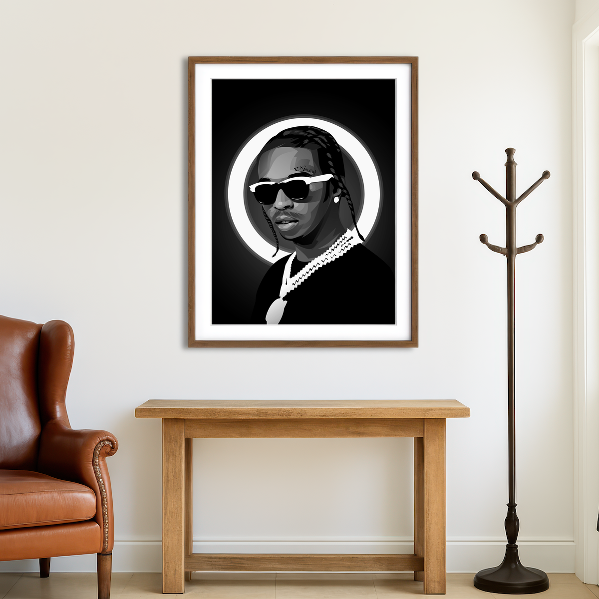 AUTO-MOCKUP ROOM | Grayscale Popsmoke Wall Art