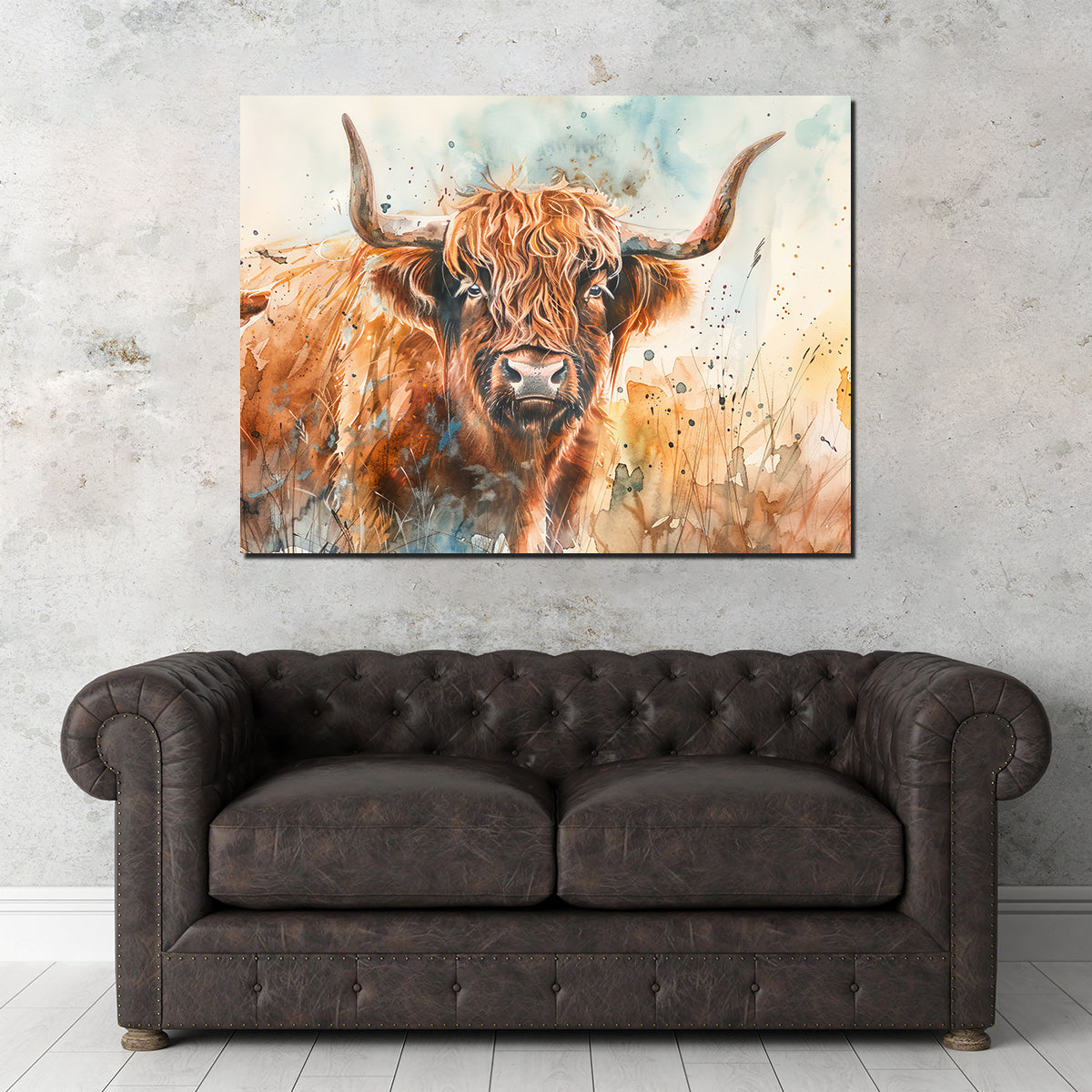 Grazing Highland Bull Wall Art