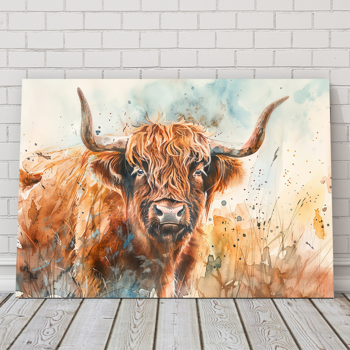 Grazing Highland Bull Wall Art