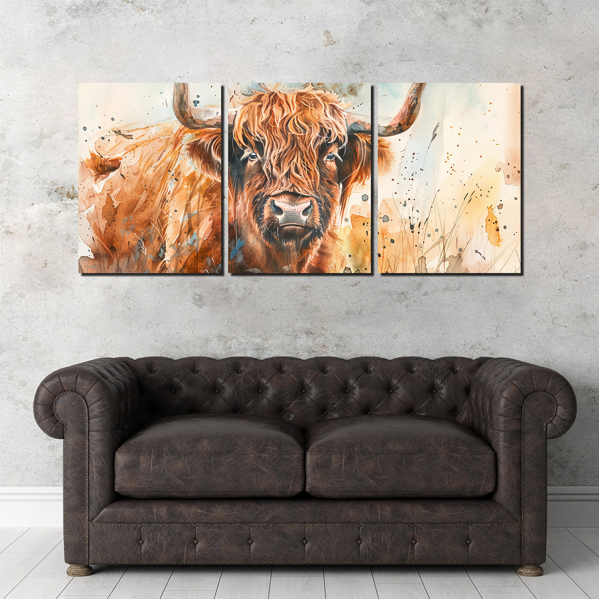 Grazing Highland Bull Wall Art