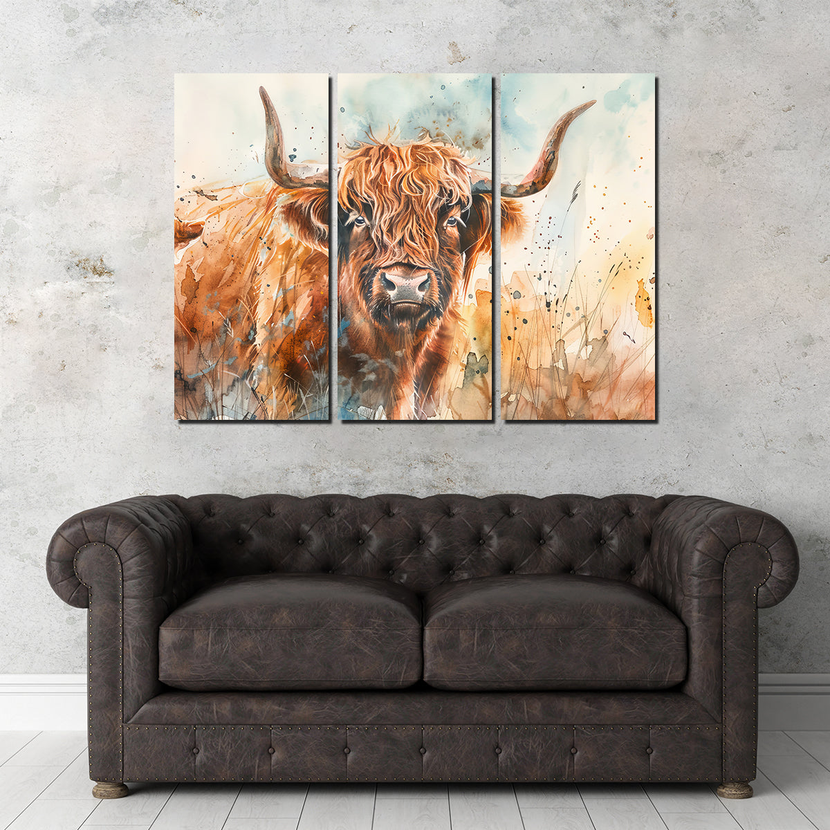 Grazing Highland Bull Wall Art