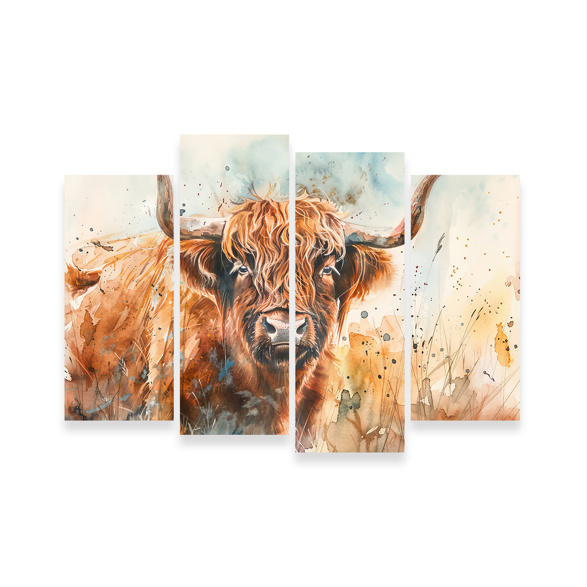 Grazing Highland Bull Wall Art