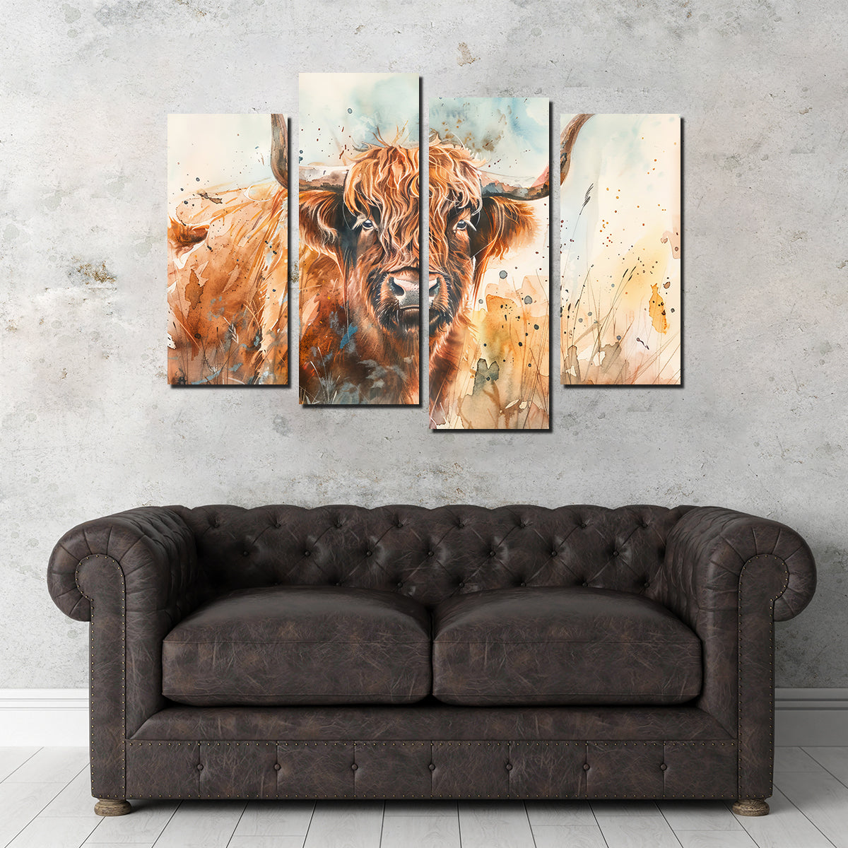 Grazing Highland Bull Wall Art