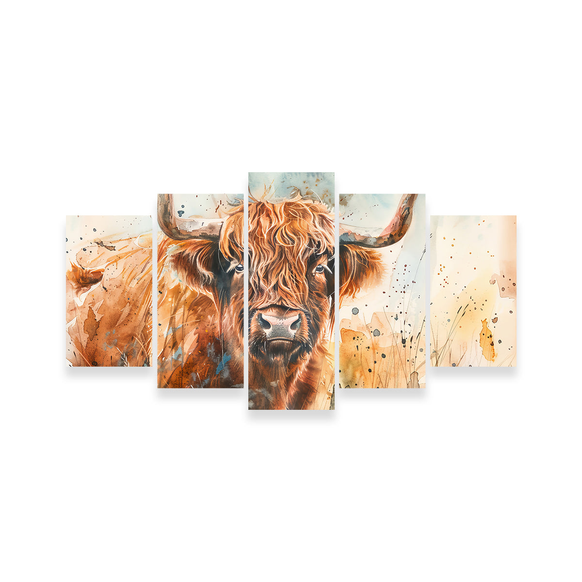 Grazing Highland Bull Wall Art