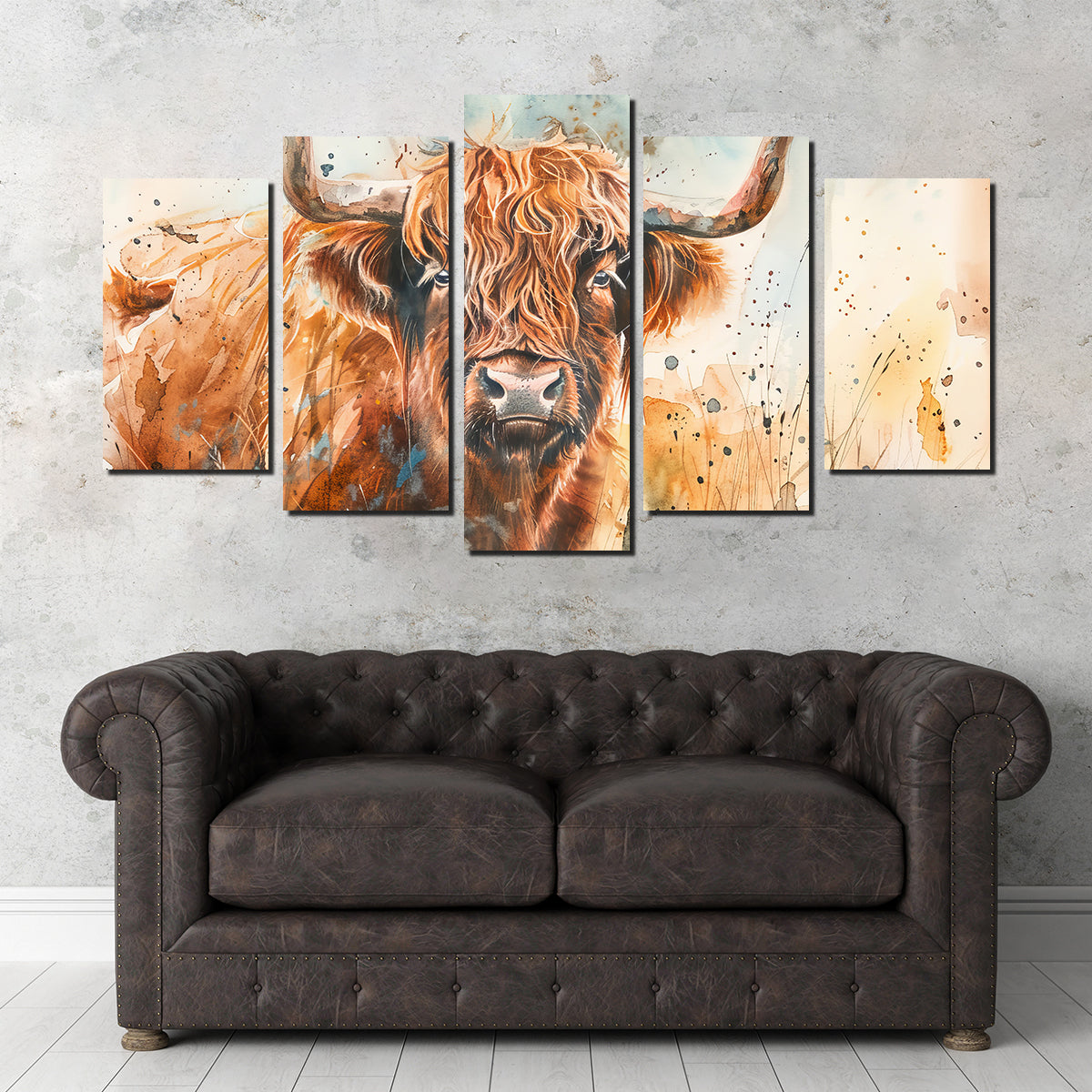 Grazing Highland Bull Wall Art