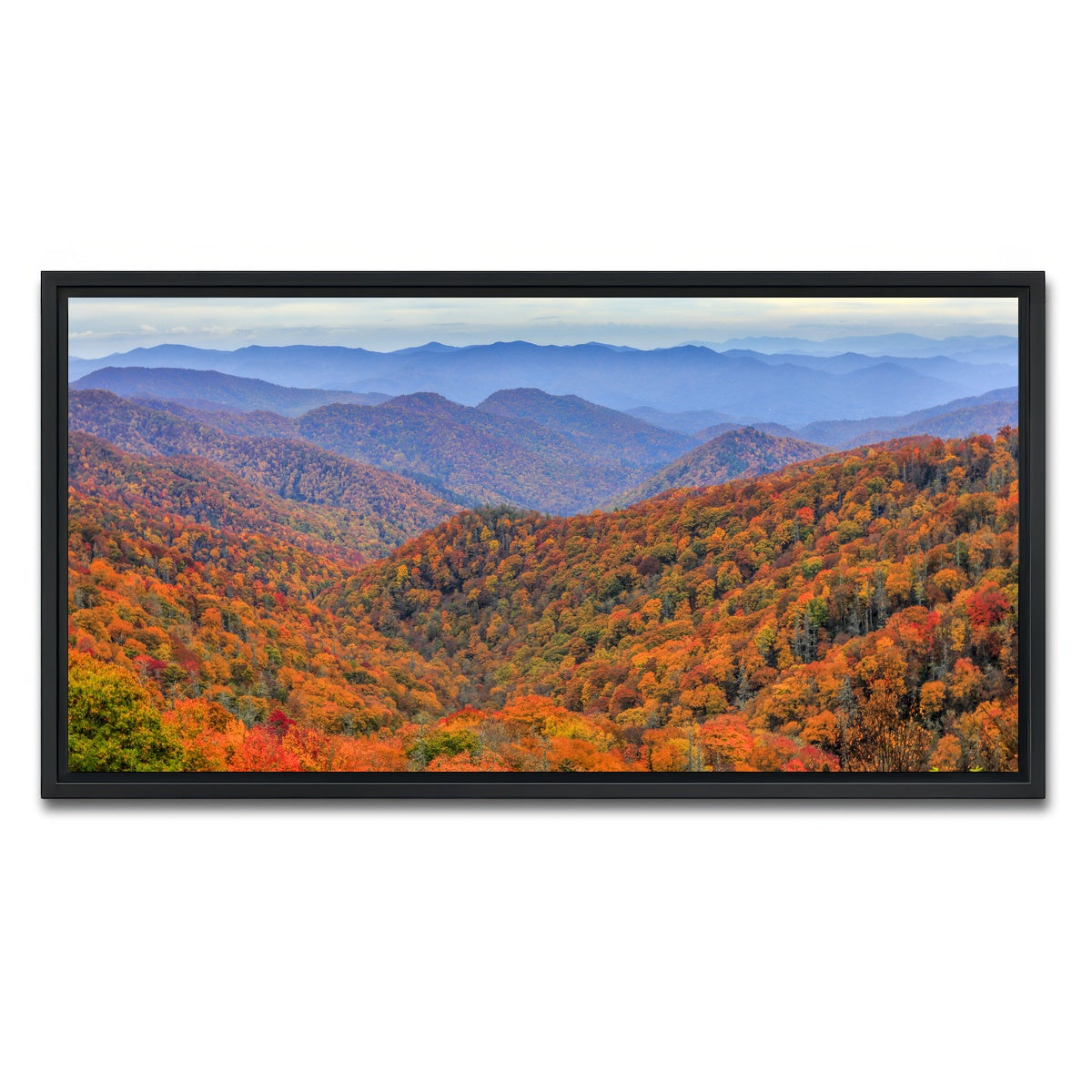 AUTO-MOCKUP WHITE | Great Smoky Mountains Autumn | 1 Piece | Black Framed Canvas | group=2x1