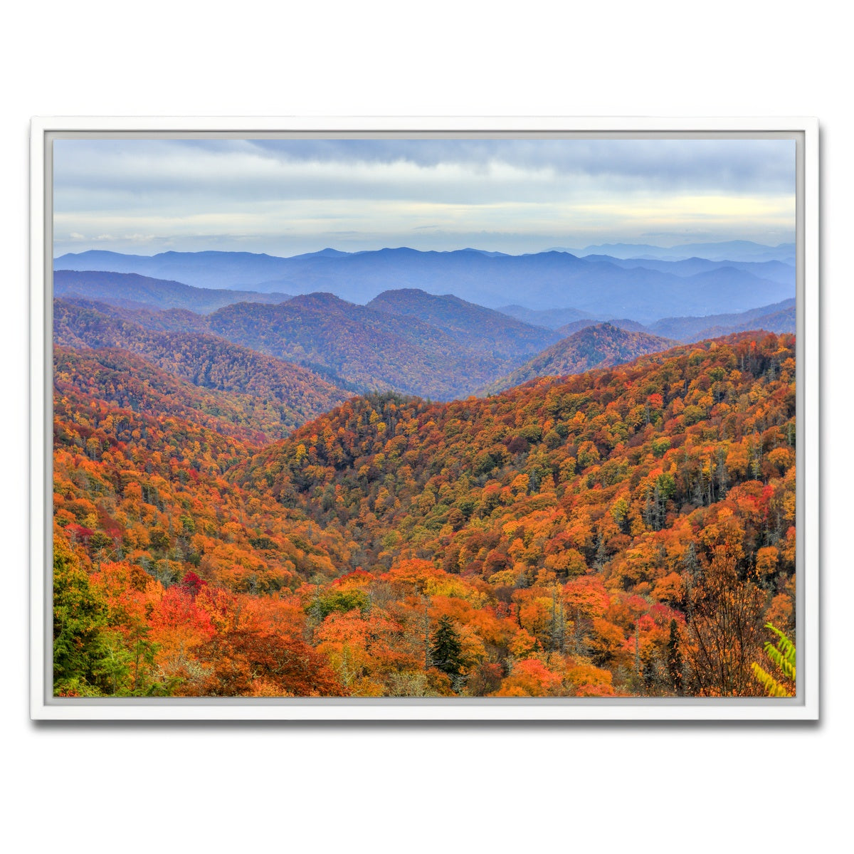 AUTO-MOCKUP WHITE | Great Smoky Mountains Autumn | 1 Piece | White Framed Canvas | group=4x3