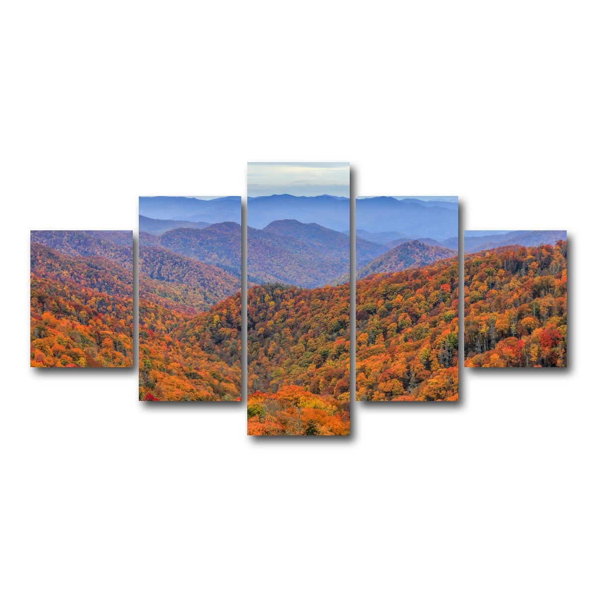 AUTO-MOCKUP WHITE | Great Smoky Mountains Autumn | 5 Piece | Gallery Wrap Canvas | group=5_short