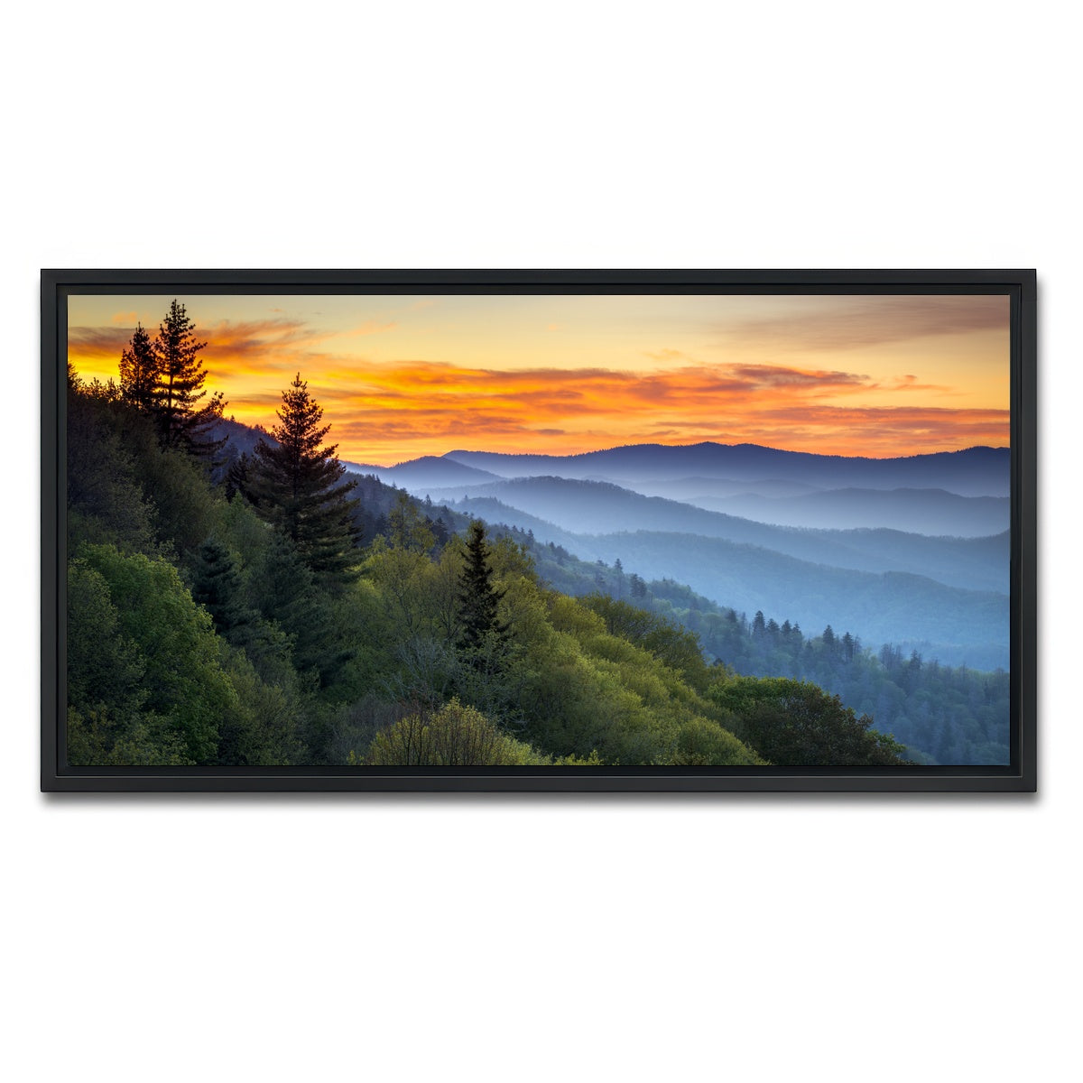 AUTO-MOCKUP WHITE | Great Smoky Mountains | 1 Piece | Black Framed Canvas | group=2x1
