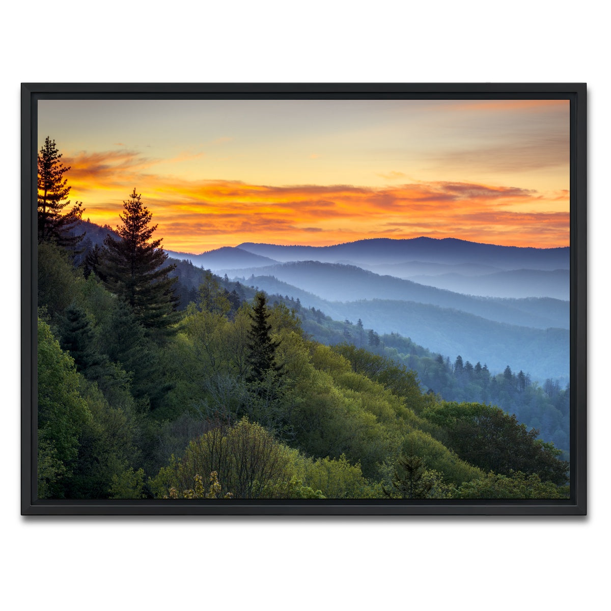 AUTO-MOCKUP WHITE | Great Smoky Mountains | 1 Piece | Black Framed Canvas | group=4x3