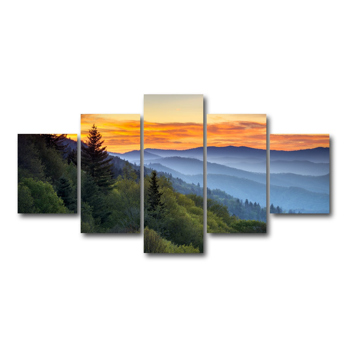 AUTO-MOCKUP WHITE | Great Smoky Mountains | 5 Piece | Gallery Wrap Canvas | group=5_short