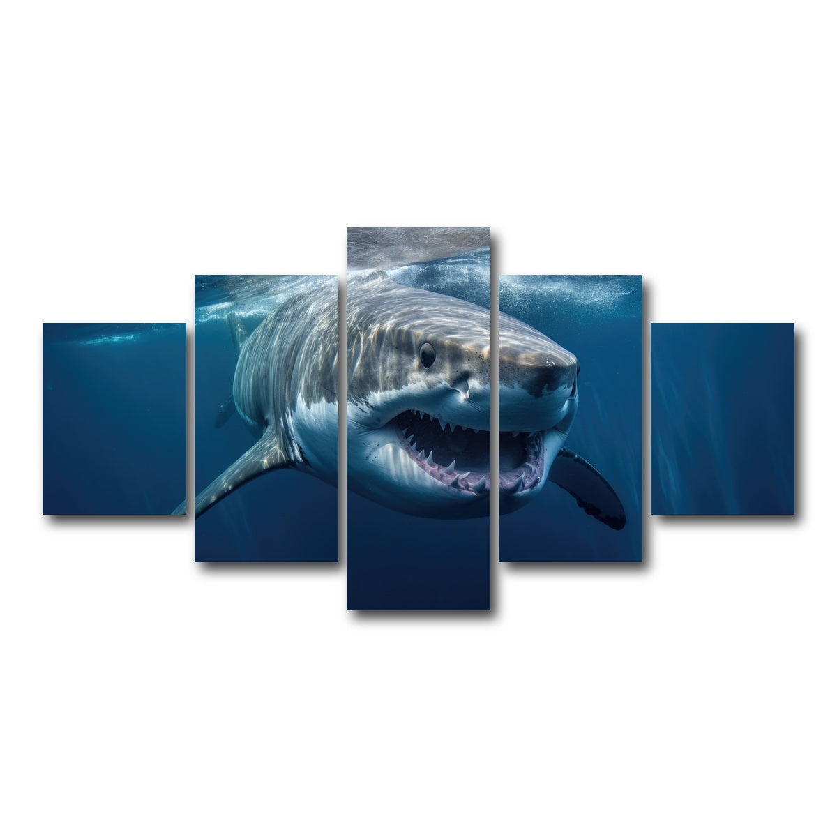 AUTO-MOCKUP WHITE | Great White Close Up | 5 Piece | Gallery Wrap Canvas | group=5_short