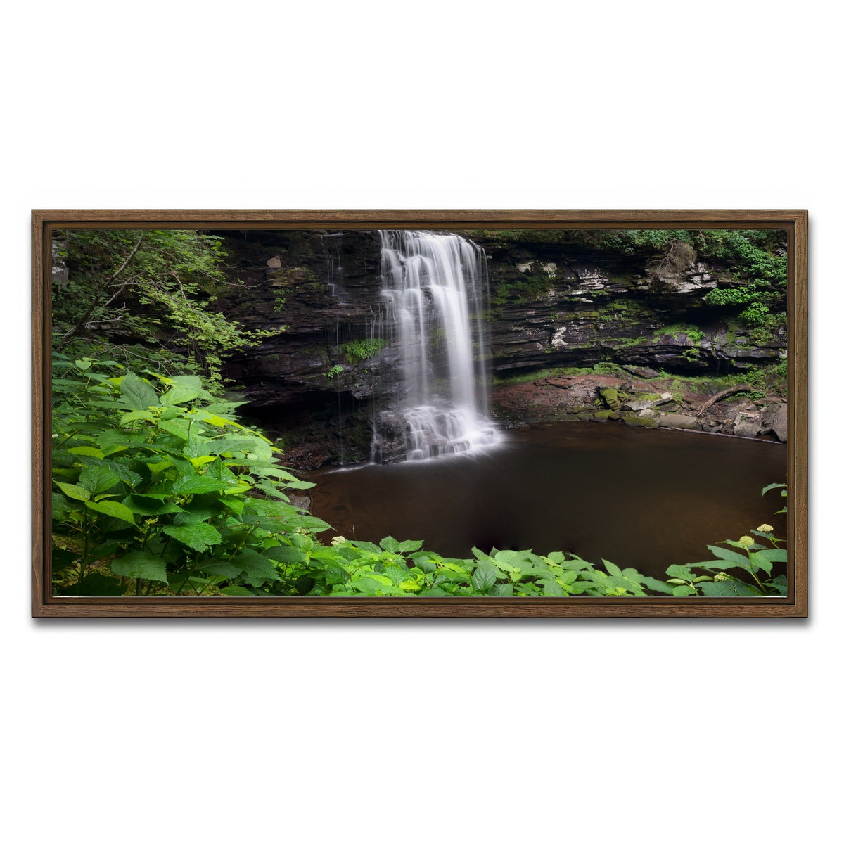 AUTO-MOCKUP WHITE | Green Eye | 1 Piece | Walnut Framed Canvas | group=2x1