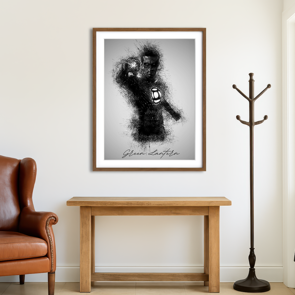 AUTO-MOCKUP ROOM | Green Lantern Wall Art