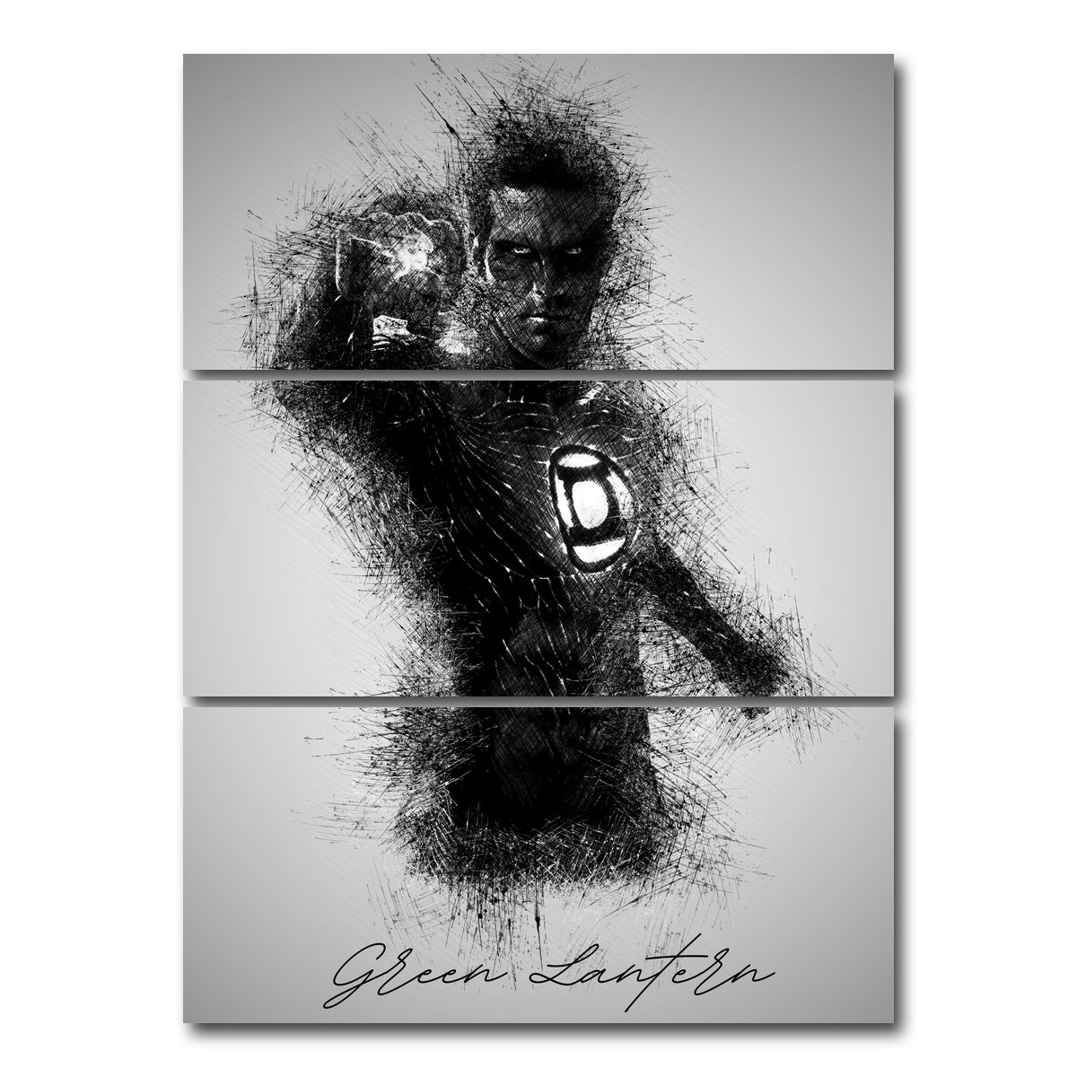 AUTO-MOCKUP WHITE | Green Lantern | 3 Piece | Gallery Wrap Canvas | group=8x18_stacked