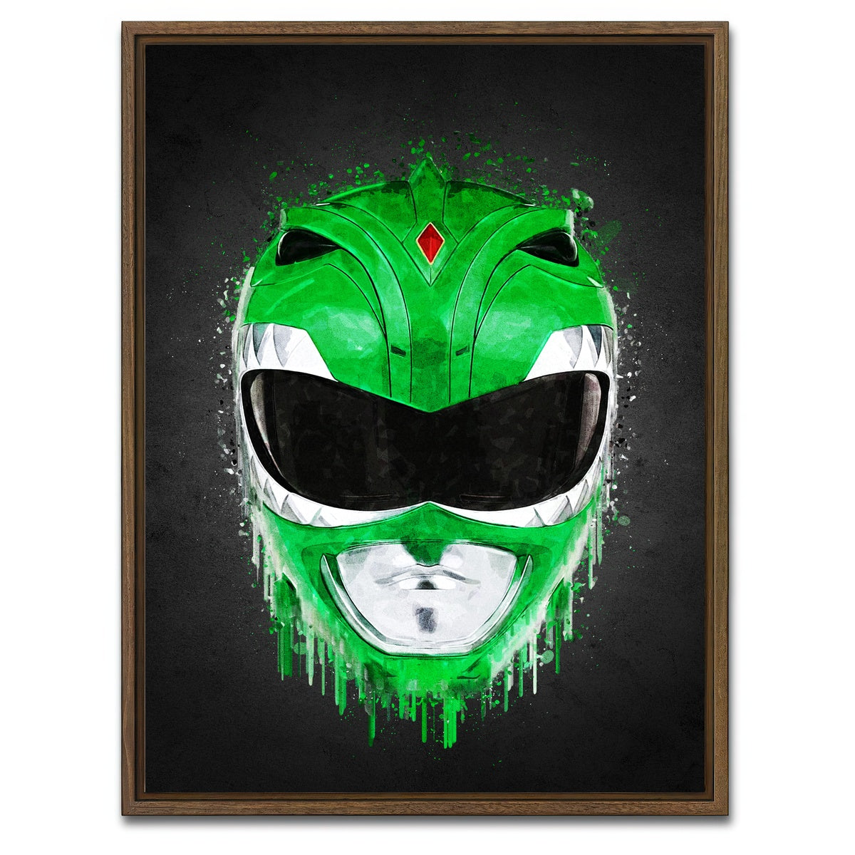 AUTO-MOCKUP WHITE | Green Ranger Portrait | 1 Piece | Walnut Framed Canvas | group=3x4