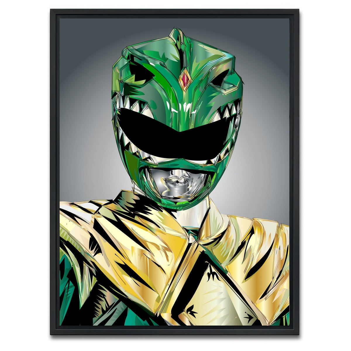 AUTO-MOCKUP WHITE | Green Ranger Rip | 1 Piece | Black Framed Canvas | group=3x4