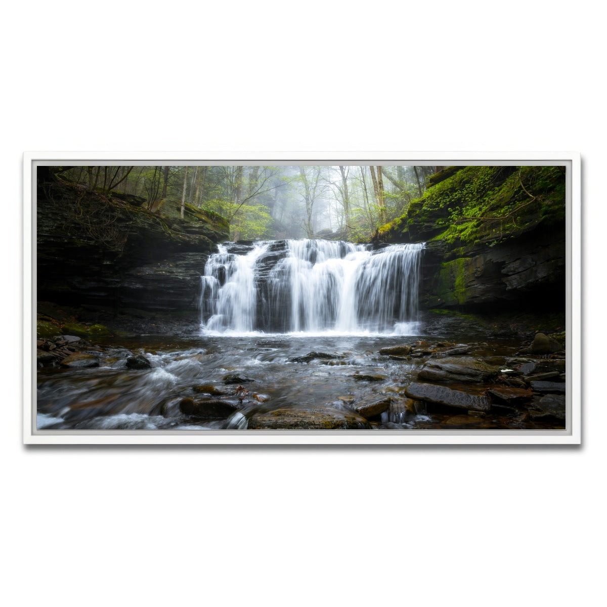 AUTO-MOCKUP WHITE | Green Serenity | 1 Piece | White Framed Canvas | group=2x1