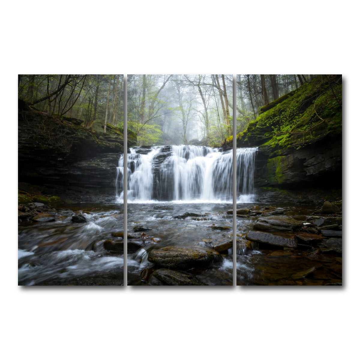 AUTO-MOCKUP WHITE | Green Serenity | 3 Piece | Gallery Wrap Canvas | group=12x24