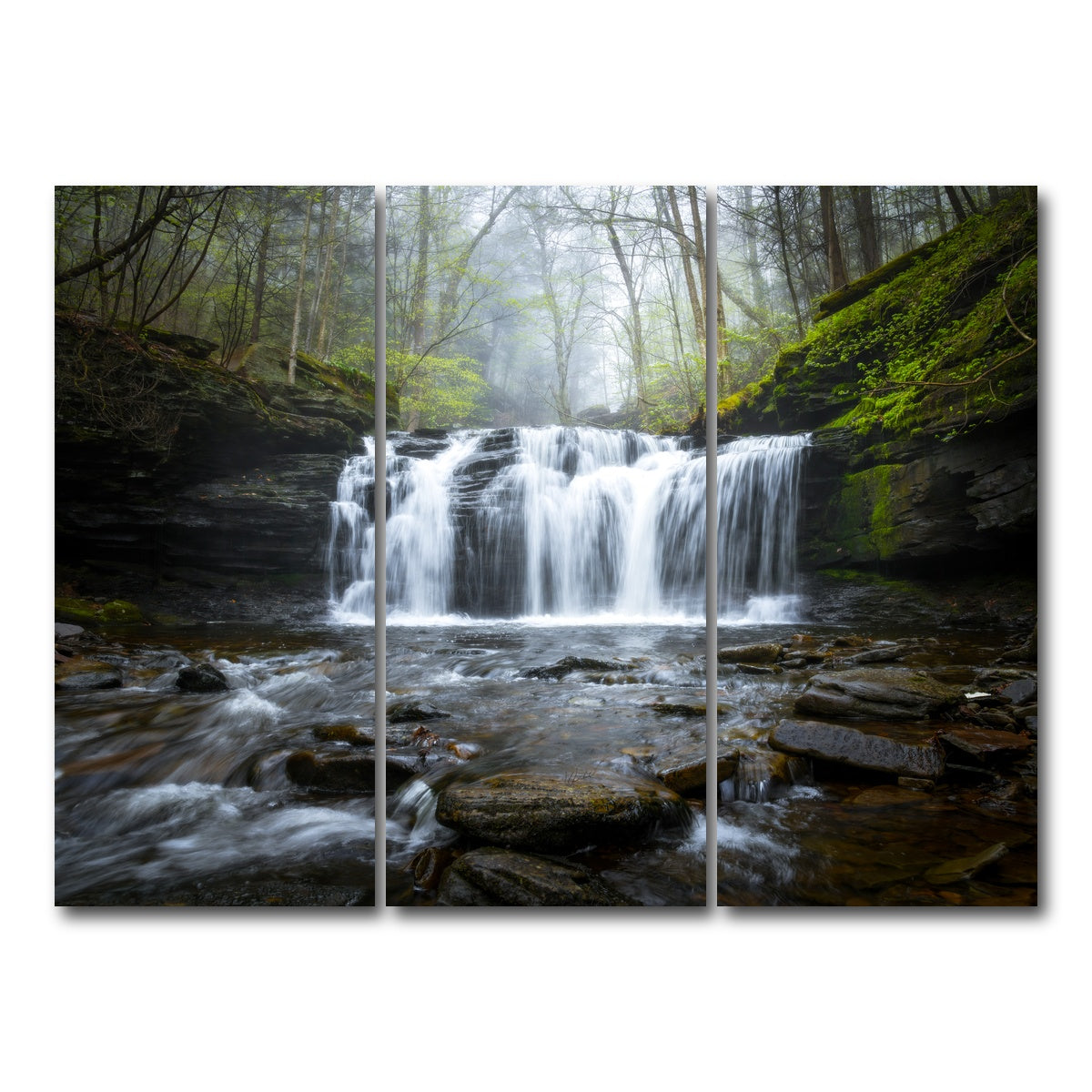 AUTO-MOCKUP WHITE | Green Serenity | 3 Piece | Gallery Wrap Canvas | group=8x18