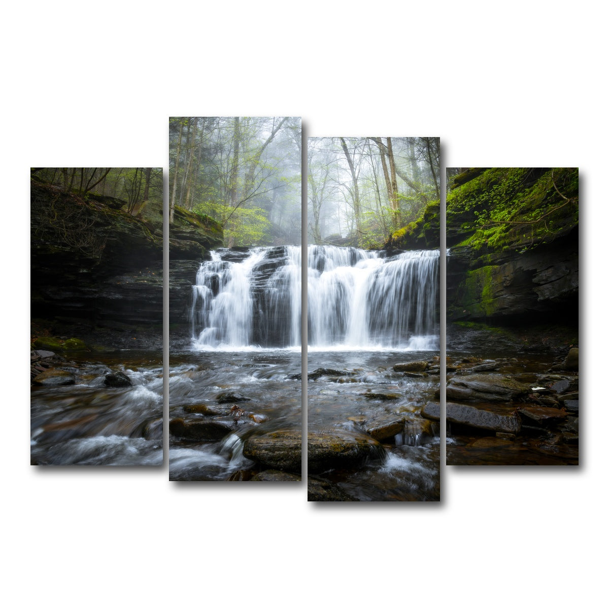 AUTO-MOCKUP WHITE | Green Serenity | 4 Piece | Gallery Wrap Canvas | group=4_normal