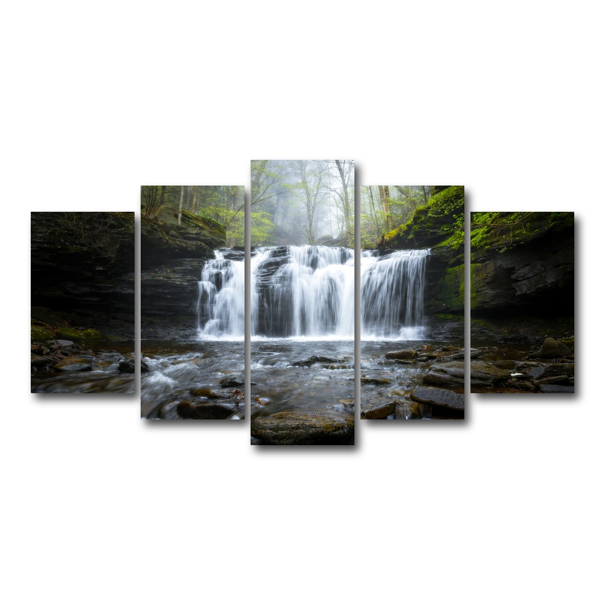AUTO-MOCKUP WHITE | Green Serenity | 5 Piece | Gallery Wrap Canvas | group=5_normal