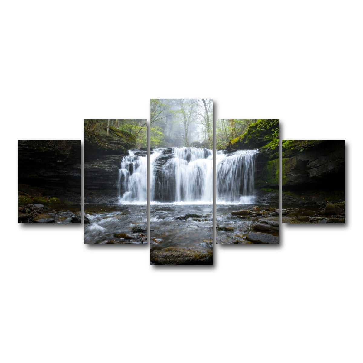 AUTO-MOCKUP WHITE | Green Serenity | 5 Piece | Gallery Wrap Canvas | group=5_short
