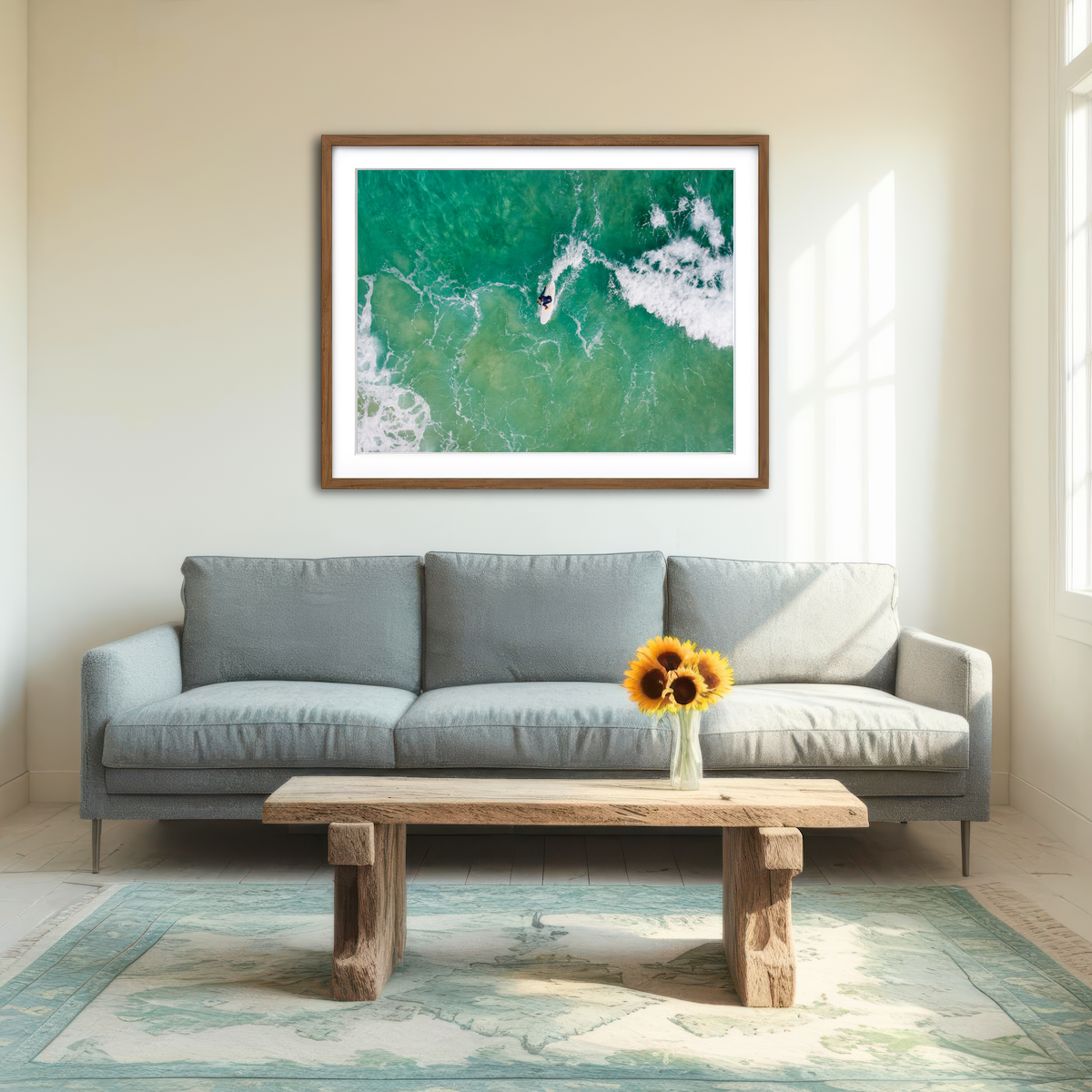 AUTO-MOCKUP ROOM | Green Surf Wall Art