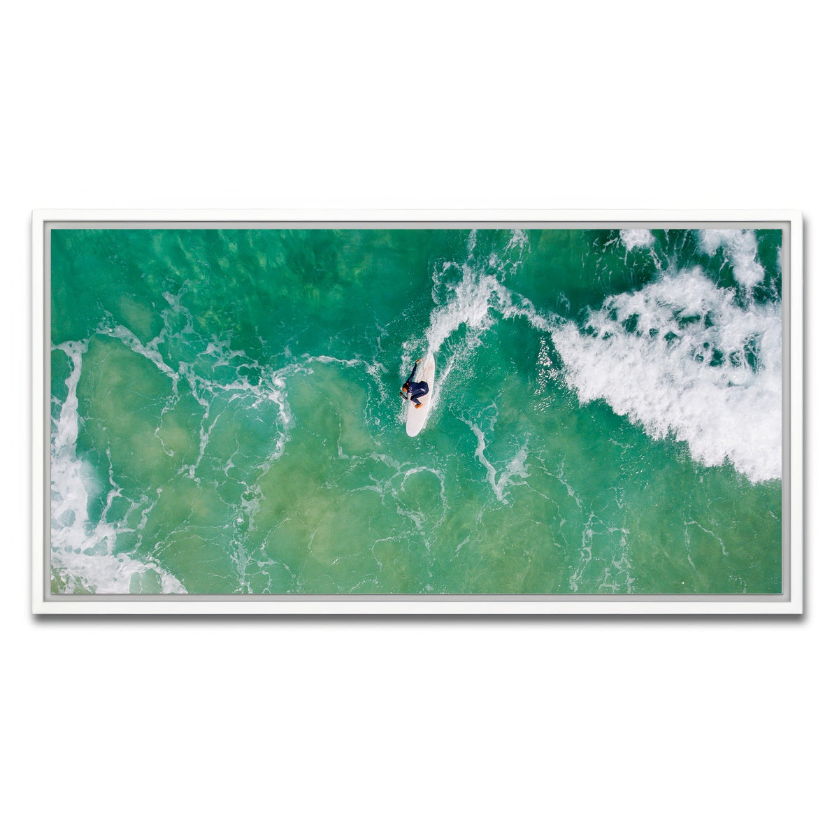 AUTO-MOCKUP WHITE | Green Surf | 1 Piece | White Framed Canvas | group=2x1