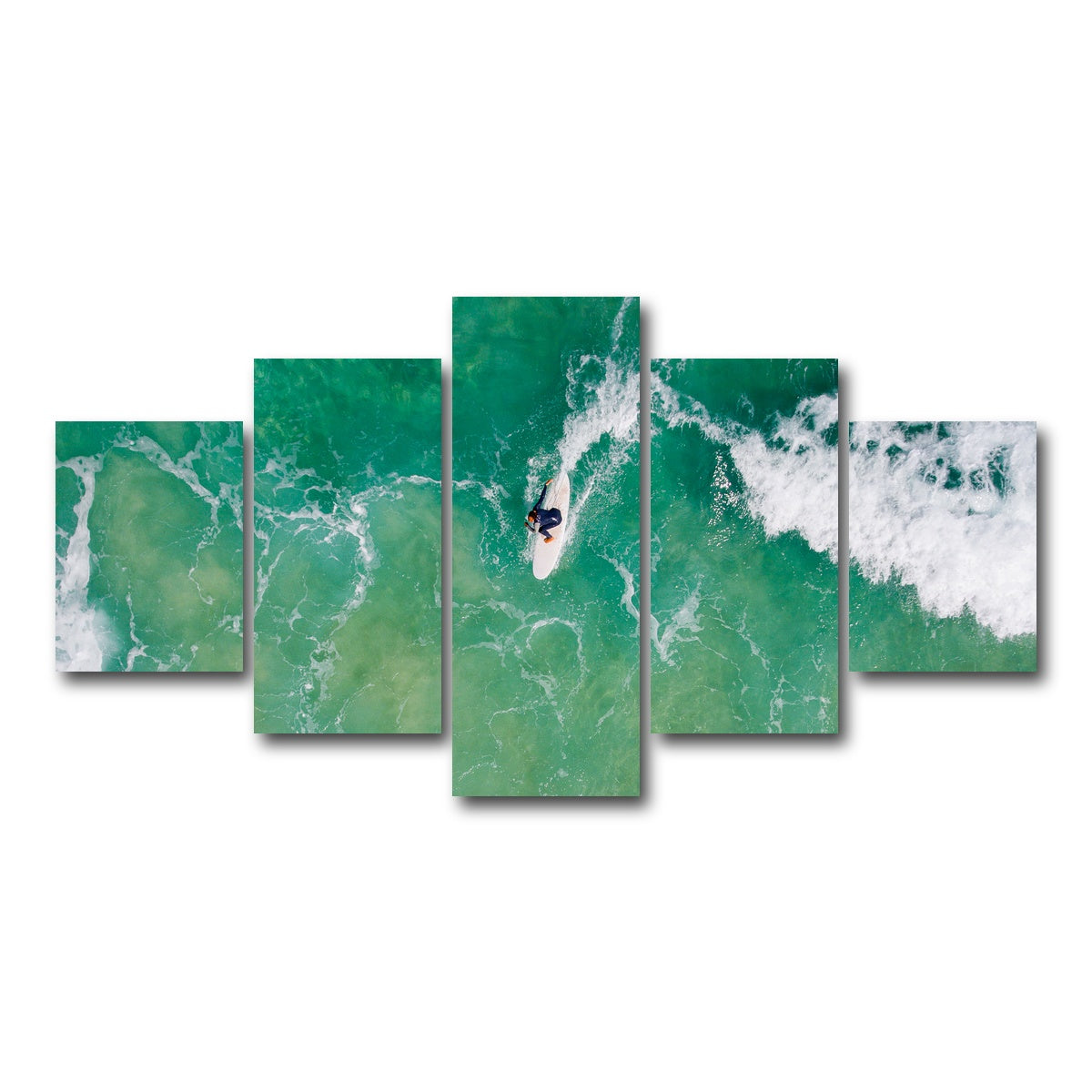 AUTO-MOCKUP WHITE | Green Surf | 5 Piece | Gallery Wrap Canvas | group=5_short